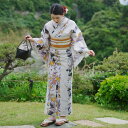 【utatane 高級変わり織 浴衣3点セット からしの百合片寄せ】ここでしか買えない昭和初期アンティーク復刻版 フリーサイズ 浴衣セット(ゆかた・帯・下駄)で...