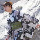 【utatane 高級変わり織 浴衣3点セット 白地に墨色の花切り絵】ここでしか買えない昭和初期アンティーク復刻版 フリーサイズ 浴衣セット(ゆかた・帯・下駄)...