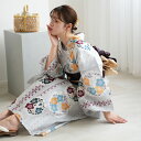 【utatane 高級変わり織 浴衣3点セット 灰青の霧と梅雪輪】ここでしか買えない昭和初期アンティーク復刻版 フリーサイズ 浴衣セット(ゆかた・帯・下駄)ですぐお出かけ 上質 うたたね 国産生地 国内染色