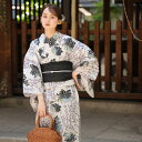 【utatane 高級変わり織 浴衣3点セット 黒ミント琥珀のぼかし乱菊】ここでしか買えない昭和初期アンティーク復刻版 フリーサイズ 浴衣セット(ゆかた・帯・下駄)ですぐお出かけ 上質 うたたね 国産生地 国内染色