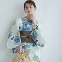 【utatane 高級変わり織 浴衣3点セット 水色と青磁色の牡丹】ここでしか買えない昭和初期アンティーク復刻版 フリーサイズ 浴衣セット(ゆかた・帯・下駄)で...
