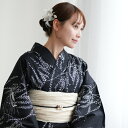 【utatane 高級変わり織 浴衣3点セット 濃紺地にしだれ柳と小舟】ここでしか買えない昭和初期アンティーク復刻版 フリーサイズ 浴衣セット(ゆかた・帯・下駄...