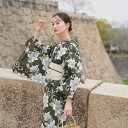 【utatane 高級変わり織 浴衣3点セット 抹茶グリーンに牡丹唐草】ここでしか買えない昭和初期アンティーク復刻版 フリーサイズ 浴衣セット(ゆかた・帯・下駄...