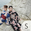【30%OFF】【utatane 高級変わり織 浴衣3点セット 黒に錆茶の牡丹】ここでしか買えない昭和初期アンティーク復刻版 プチサイズ(150-160cm)S...