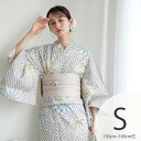 【utatane 高級変わり織 浴衣3点セット 切子紋と涼しげラムネ色の松】ここでしか買えない昭和初期アンティーク復刻版 プチサイズ(150-160cm)Sサイズ 浴衣セット(ゆかた・帯・下駄)うたたね 上質 国産生地 国内染色 低身長コーデ