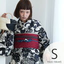 【ニコアンティーク 高級変わり織 浴衣3点セット 幻想戯曲 ブラック】みんなと違う浴衣を着よう!個性派きものブランドNicoAntiqueの2025年新作 プチサイズ(150-160cm)Sサイズ 浴衣セット(ゆかた・帯・下駄) レトロ 上質 国産生地 国内染色 低身長コーデ