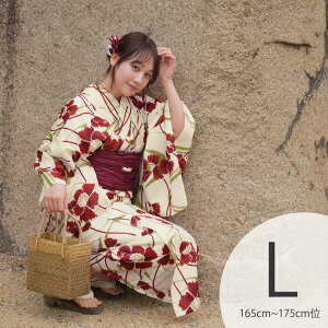 【utatane 高級変わり織 浴衣3点セット レトロホワイトに流れる赤い花】 ゆかた 帯 下駄 セット レディース Lサイズ トールサイズ 大きいサイズ 日本製生地 国内染色 和歌山染工 白 赤 抹茶 流水 浴衣セット 女性 レトロ 大正ロマン