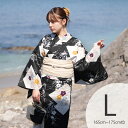 【utatane 高級変わり織 浴衣3点セット ブラックに松皮菱取と桔梗】ここでしか買えない昭和初期アンティーク復刻版 トールサイズ(165-175cm)Lサイ...