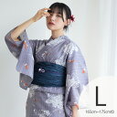 【ニコアンティーク 高級変わり織 浴衣3点セット かすれ藤色に向日葵と金魚】 個性派きものブランドNicoAntiqueの新作 トールサイズ(165-175cm)Lサイズ 浴衣セット(ゆかた・帯・下駄) レトロ 上質 国産生地 国内染色