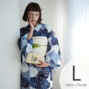 【ニコアンティーク 高級変わり織 浴衣3点セット 紺ぼかしの菊と扇面】みんなと違う浴衣を着よう!個性派きものブランドNicoAntiqueの2025年新作 トールサイズ(165-175cm)Lサイズ 浴衣セット(ゆかた・帯・下駄) レトロ 上質 国産生地 国内染色