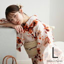 【30%OFF】【ニコアンティーク 高級変わり織 浴衣3点セット マンダリンガーネットの花】みんなと違う浴衣を着よう!個性派きものブランドNicoAntique...