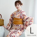 【30%OFF】【ニコアンティーク 高級変わり織 浴衣3点セット アプリコットオレンジの花】みんなと違う浴衣を着よう!個性派きものブランドNicoAntiqueの2025年新作 トールサイズ(165-175cm)Lサイズ 浴衣セット(ゆかた・帯・下駄) レトロ 上質 国産生地 国内染色