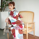 二部式浴衣 セパレート 浴衣 レディース 3点セット ( 浴衣 帯 下駄 ) ニコアンティーク フリーサイズ(身長155-165cm) 菊 浴衣セット ベージュ...