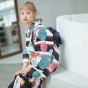 二部式浴衣 セパレート 浴衣 レディース 3点セット ( 浴衣 帯 下駄 ) ニコアンティーク フリーサイズ(身長155-165cm) ストライプ 浴衣セット ...