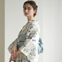 【utatane セパレート高級変わり織 二部式浴衣3点セット 先染めベージュ風にはんなり糸菊】ここでしか買えない昭和初期アンティーク復刻版 フリーサイズ 浴衣セット(ゆかた上下・帯・下駄)ですぐお出かけ 古典レトロ うたたね 国産生地 国内染色 上質