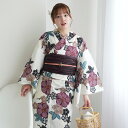 【utatane セパレート高級変わり織 二部式浴衣3点セット きなりに紫の疋田梅】ここでしか買えない昭和初期アンティーク復刻版 フリーサイズ 浴衣セット(ゆか...