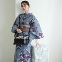 【17%OFF】【utatane セパレート高級変わり織 二部式浴衣3点セット ブルーと紫のあざみ砂嵐】ここでしか買えない昭和初期アンティーク復刻版 フリーサイズ 浴衣セット(ゆかた上下・帯・下駄)ですぐお出かけ 古典レトロ うたたね 国産生地 国内染色 上質