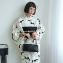 【17%OFF】【ニコアンティーク セパレート高級変わり織 二部式浴衣3点セット オフホワイト蝙蝠】みんなと違う浴衣を着よう!個性派きものブランドNicoAntiqueの2025年新作 フリーサイズ 浴衣セット(ゆかた上下・帯・下駄) 大正浪漫 レトロ 国産生地 国内染色