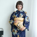 【17%OFF】【ニコアンティーク セパレート高級変わり織 二部式浴衣3点セット 紺地にアンティークローケツ柄】みんなと違う浴衣を着よう!個性派きものブランドNicoAntiqueの2025年新作 フリーサイズ 浴衣セット(ゆかた上下・帯・下駄) 大正浪漫 レトロ 国産生地 国内染色