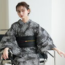【utatane セパレート高級変わり織 二部式浴衣3点セット グレーに重なる古典菊】ここでしか買えない昭和初期アンティーク復刻版 フリーサイズ 浴衣セット(ゆ...