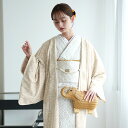 【ニコアンティーク 薄羽織 モザイクフラワー ベージュ】長羽織 羽織 着物 レディース 花柄 日本製 国産生地 塵除け フリーサイズ 和装コート アウター カジ...