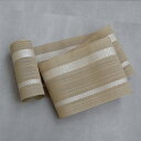 【20%OFF】【utatane×井上絹織 博多織 紗 四寸単帯 正絹 下り藤献上 ベージュ】 日本製 国産 本場筑前博多織 博多帯 博多献上 半幅帯 細帯 ひ...
