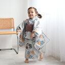 【utatane kids 高級変わり織 子供浴衣3点セット 女の子 灰青の霧と梅雪輪】 ここでしか買えない昭和初期アンティーク復刻版 こども浴衣セット ( ゆかた・帯・下駄 ) 3歳 4歳 5歳 6歳 7歳 8歳 9歳 10歳 レトロ キッズ 国産生地 国内染色