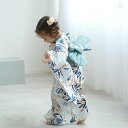 【ニコアンティーク kids 高級変わり織 子供浴衣3点セット 女の子 フロスティブルーの花】 個性派きものブランドNicoAntiqueの新作 こども浴衣セット ( ゆかた・帯・下駄 ) 3歳 4歳 5歳 6歳 7歳 8歳 9歳 10歳 レトロ キッズ 国産生地 国内染色