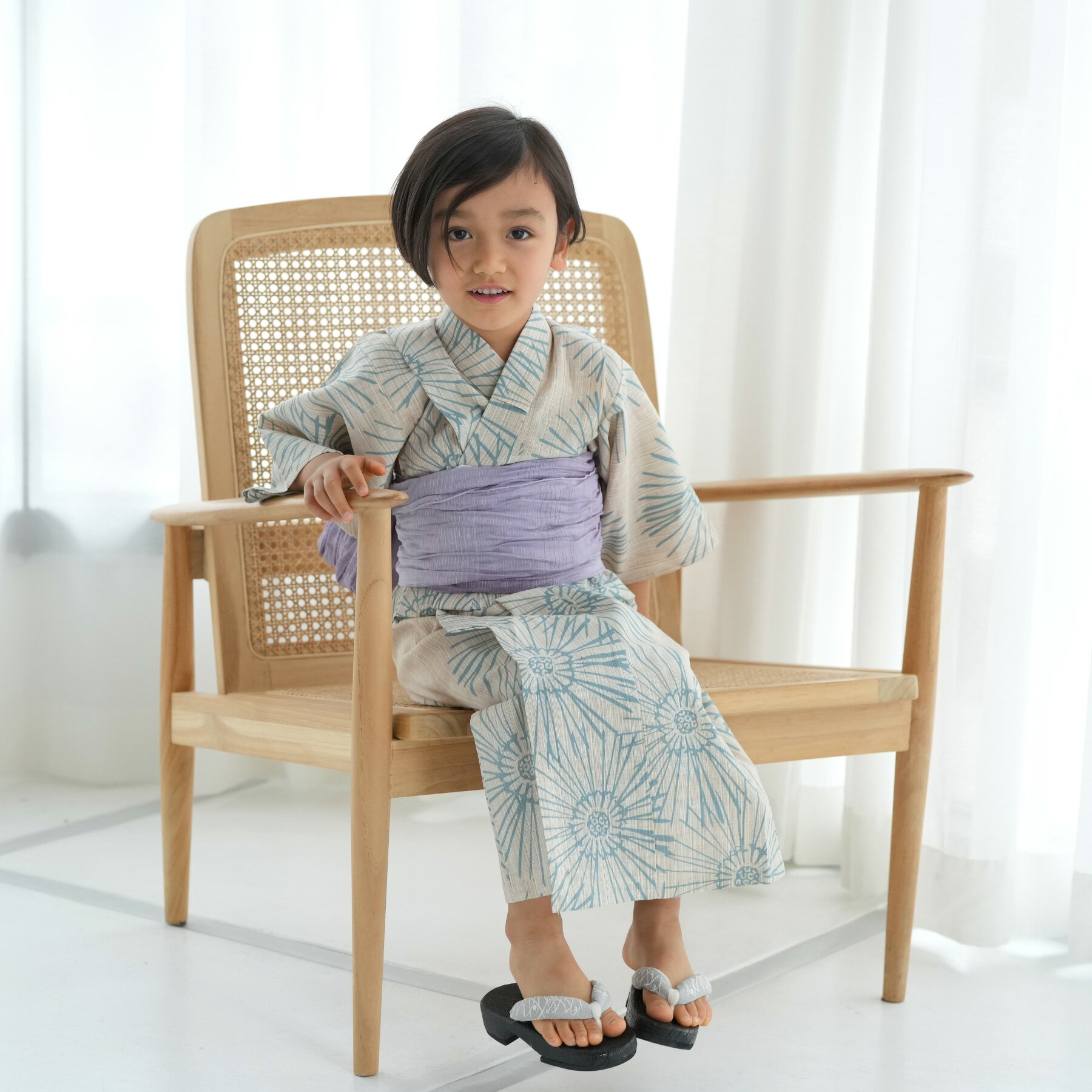 浴衣 子供 男の子 セット(浴衣/帯/下駄) utatane 100-130cm(適応身長95-135cm) ゆかた セット 注染 本染め 100 110 12...