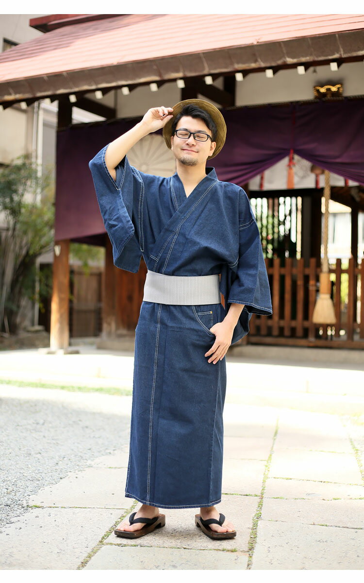 着物 カジュアル着物 夏は浴衣として着ても◎【ひよこ商店 レトロ 着物 男性 着物セット 紳士 きもの メンズ キモノ 単 ひとえ 着物男子 ゆかた男子】角帯 下駄 コットン 洗える 昭和モダン