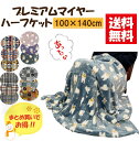 吸湿発熱プレミアムマイヤーハーフケット【送料無料 まとめ買いでお買得!】 100×140cm 暖かい ふわふわ ハーフケット お昼寝 洗濯可能