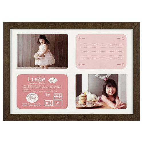 ハクバ リエージュ プレジール A4多面 フォトフレーム ブラウン FWLGP-BRA4T 4977187491630 額縁 おしゃれ 写真額 複数かわいい木製