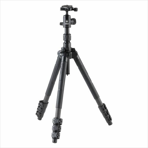 Velbon（ベルボン） トラベルカーボン三脚 4段 GUT-E543 AS 4907990500793 レバーロック 脚径25mm 中型 自由雲台 (トルク調整対応) コマ止め方式 アルカスイス互換