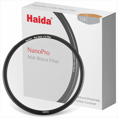 【アウトレット 訳あり特価】Haida（ハイダ）ナノプロ ミストブラック 1/8 ソフトフィルター 52mm HD4652-52 6972288553452 ソフトフィルター ぼかし ポートレート イルミネーション