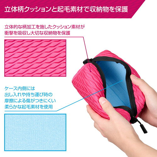 【アウトレット 訳あり特価】ハクバ エンボス マルチポーチ ウェーブピンク SEBMPWPK 4977187328349 PC周辺機器の整理に トラベル用品 化粧品にも hkb-store-10029750 ハクバストア 楽天市場店 サンプル画像3