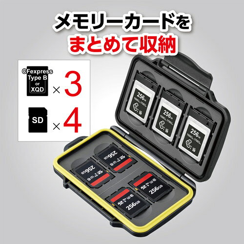 ハクバストア 楽天市場店のハクバ ハードメモリーカードケース CFB3SD4（CFexpress Type B／XQD／SD カード用） DMC-23CFB3SD4YL 4977187371659｜アングル2