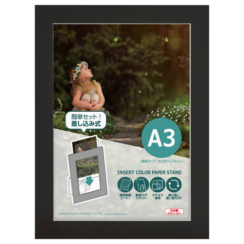 Photo Frame - ハクバ インサートカラーペーパースタンド A3サイズ ブラック MICPS-A3BK 4977187664287