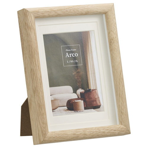 樂天商城 - ハクバ フォトフレーム Arco（アルコ）L／KG／2L ナチュラル FWAR-LNT 4977187492200 額縁 木製 おしゃれ かわいい 壁掛け 立てかけ