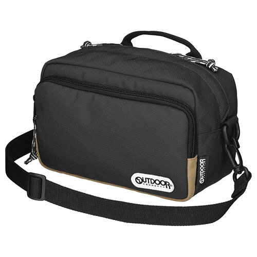 OUTDOOR PRODUCTS（アウトドアプロダクツ） カメラショルダーバッグ03 ブラック ODCSB03BK 4977187205145 一眼レフ おしゃれ ミラーレス一眼 カメラバッグ フラップ メッセンジャー 斜め掛け 撥水 黒