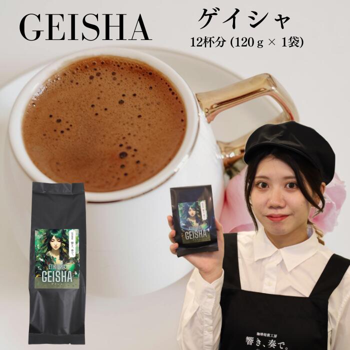 1000円 ぽっきり ゲイシャ コーヒー豆 コーヒー粉 送料無料 120g 12杯分 お試し 焙煎したて 珈琲 珈琲豆 響き奏で 焼きたて ギフト おしゃれ 中挽き