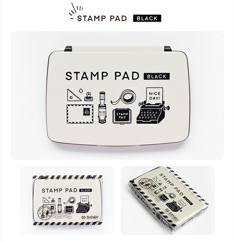 【送料込】STAMP PAD スタンプ台 ゴールド・シルバー・ブラック サンビー製 消しゴム用【STAMP PAD-eric 選べる3色（SANBY）】