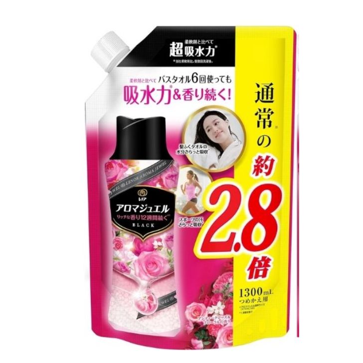 【大容量】レノア アロマジュエル ビーズ アンティークローズ ＆フローラル 詰め替え 1300ml ピンク レノアビーズ アンティーク 香り付け