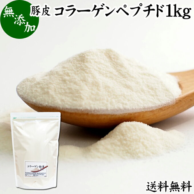 コラーゲンペプチド 1kg 粉末 パウダー サプリ サプリメント コラーゲン 豚皮 由来 低分子 送料無料 100% 無添加 無着色 無香料 純粋 動物性 水溶性 たんぱく質 飲料 健康 食品 美容 スキンケア エイジングケア collagen アミノ酸 コーヒー お茶 ジュース ゼラチン スープ