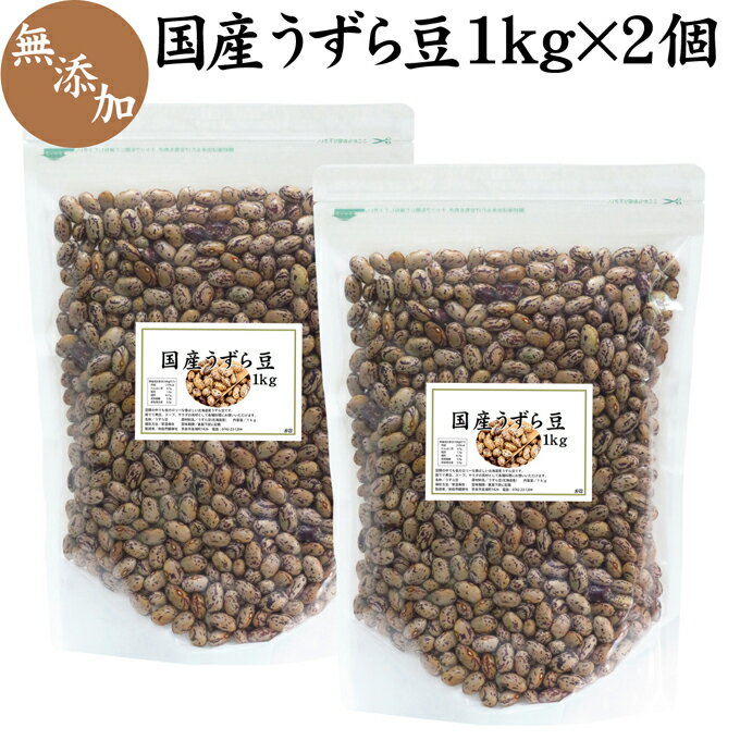 国産うずら豆 1kg×2個 うずらまめ ウズラマメ 北海道産 無添加 100％ いんげん豆 いんげんまめ インゲンマメ 金時豆 ピント豆 ピントビーンズ 料理 食事 カレー シチュー 煮豆 豆の煮込み 水煮 健康 美容 自然健康社【コンビニ受取対象商品】
