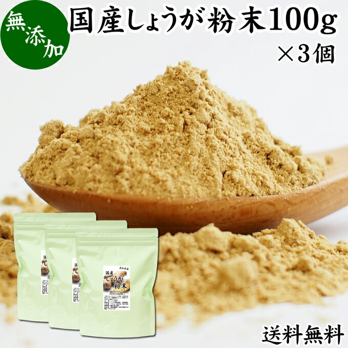 しょうが 粉末 100g×3個 生姜 粉末 パウダー ジンジャー ショウガ 国産 高知県産 送料無料 100% 乾燥 ..