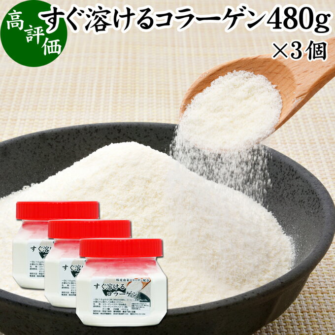 楽天青汁 粉末 健康茶の健康生活研究所すぐ溶けるコラーゲン 480g×3個 粉末 パウダー サプリ サプリメント コラーゲン ペプチド 豚皮 由来 低分子 オリゴ糖 配合 動物性 水溶性 たんぱく質 飲料 健康 食品 美容 スキンケア エイジングケア collagen アミノ酸 ドリンク 手軽 使いやすい お湯 溶かすだけ インスタ