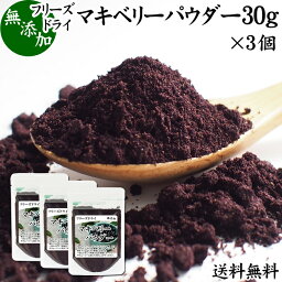 マキベリーパウダー 30g×3個 フリーズドライ マキベリー パウダー 粉末 チリ パタゴニア 無添加 100% 送料無料 フルーツ パウダー カリウム アントシアニン アントシアニジン ポリフェノール 鉄分 食物繊維 スーパーフード ヨーグルト スムージー シリアル グラノーラ 青汁