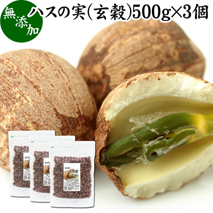 蓮の実について ハスの実は蓮実（レンジツ）とも呼ばれる蓮の種子です。茹でると栗のような食感になります。 漢方にも使用される食材で、薬膳食材、健康食材として長く使われてきました。日本では横浜中華街で目にすることができます。 甘煮や砂糖漬けにして甘納豆やぜんざいとしても食べられます。また潰して餡（あん）にして月餅や最中、お菓子に加工されます。 台湾産、ベトナム産もあり、現地ではおやつ、デザートとして親しまれています。（ベトナムのローカルデザートに、はすの実チェーがあります） 有効成分のアルカロイド、良質のたんぱく質を含んでいます。 商品について 本品は、ポリフェノール含む皮付きのハスの実を乾燥させ、選別して製品化したものです。無添加、無着色、無漂白です。 白米と一緒に炊飯したハスの実ごはん、炊き込みご飯に。鍋料理、煮込み料理、スープ料理、味噌汁の具材に。 ちまきなどの中華食材として。お粥（おかゆ）、おこわにもお使いください。茹でて蓮茶（はす茶）などの薬膳茶に。 菜食主義（ヴィーガン、ビーガン、ベジタリアン）のためのパワーフード。マクロビオティック（マクロビ）食材にもなります。 高齢者の方向けの介護食、療養食にも使用できます。たんぱく質が豊富で健康的な食事に近づきますので、ぜひ具材、トッピングとして料理レシピに加えてみてください。 売れ筋の健康食材として人気の本品をお試しください。ダイエット、美容を気にかける方々にもおすすめです。 保存に便利なチャック付き袋入り。業務用にも使える本品をおためしください。 使い方 【ハスの実ごはん】：3合の白米に対して約30粒のハスの実を使用します。白米を洗ったあと、ハスの実をそのまま一緒に炊飯します。水量は20mlほど増やしてください。ハスの実の量はお好みで調節できます。 【茹でてスープやサラダ、リゾットに】：多めの水にハスの実を入れて火にかけ、沸騰してから弱火で15分間茹でます。柔らかくなったハスの実をスープやサラダ、リゾットにトッピングしてお使いください。 クコの実、棗（なつめ、タイソウ）などのドライフルーツや白きくらげと一緒に使用する事もできます。 野菜スープ、スープジャーの具材にもお使いください。そのほか製菓、製パンに。妊娠中、授乳中の方や子供、幼児も安心。また犬ちゃんなどのペットも安心してお召し上がりいただけます。 名称 蓮の実（乾燥） 原材料名 ハスの実（中国産）　※残留農薬検査済み 内容量 500g&times;3個（約150日分。一日に10gを使用した場合） 賞味期限 別途商品ラベルに記載　※製造日から1年 保存方法 直射日光を避け、常温で保存してください 製造者 株式会社 自然健康社奈良県奈良市高畑町1426 添加物 なし（香料や保存料を使用していません） 栄養成分（100g中） 熱量332kcal、たんぱく質19．0g、脂質1．4g、炭水化物62．5g、食塩相当量0．02g 広告文責 健康生活研究所 0742-24-8380 区分 食品 生産：日本 ハスの実（玄穀）500g&times;3個（送料無料）はこちら ハスの実（玄穀）500g&times;4個（送料別）はこちら ハスの実（玄穀）500g&times;4個（送料無料）はこちらポリフェノール含む皮付きのハスの実です。 白米と一緒に炊飯したハスの実ごはん、炊き込みご飯に。 クコの実、棗（なつめ、タイソウ）などのドライフルーツや白きくらげと一緒に使用して煮込み料理、スープ料理、リゾット、おかゆの具材に。 保存に便利なチャック付き袋入り。 &nbsp; ■ ハスの実（玄穀）500g&times;3個 蓮の実について ハスの実は蓮実（レンジツ）とも呼ばれる蓮の種子です。茹でると栗のような食感になります。 漢方にも使用される食材で、薬膳食材、健康食材として長く使われてきました。日本では横浜中華街で目にすることができます。 甘煮や砂糖漬けにして甘納豆やぜんざいとしても食べられます。また潰して餡（あん）にして月餅や最中、お菓子に加工されます。 台湾産、ベトナム産もあり、現地ではおやつ、デザートとして親しまれています。（ベトナムのローカルデザートに、はすの実チェーがあります） 有効成分のアルカロイド、良質のたんぱく質を含んでいます。 商品説明 本品は、ポリフェノール含む皮付きのハスの実を乾燥させ、選別して製品化したものです。無添加、無着色、無漂白です。 白米と一緒に炊飯したハスの実ごはん、炊き込みご飯に。鍋料理、煮込み料理、スープ料理、味噌汁の具材に。 ちまきなどの中華食材として。お粥（おかゆ）、おこわにもお使いください。茹でて蓮茶（はす茶）などの薬膳茶に。 菜食主義（ヴィーガン、ビーガン、ベジタリアン）のためのパワーフード。マクロビオティック（マクロビ）食材にもなります。 高齢者の方向けの介護食、療養食にも使用できます。たんぱく質が豊富で健康的な食事に近づきますので、ぜひ具材、トッピングとして料理レシピに加えてみてください。 売れ筋の健康食材として人気の本品をお試しください。ダイエット、美容を気にかける方々にもおすすめです。 保存に便利なチャック付き袋入り。業務用にも使える本品をおためしください。 使い方 【ハスの実ごはん】：3合の白米に対して約30粒のハスの実を使用します。白米を洗ったあと、ハスの実をそのまま一緒に炊飯します。水量は20mlほど増やしてください。ハスの実の量はお好みで調節できます。 【茹でてスープやサラダ、リゾットに】：多めの水にハスの実を入れて火にかけ、沸騰してから弱火で15分間茹でます。柔らかくなったハスの実をスープやサラダ、リゾットにトッピングしてお使いください。 クコの実、棗（なつめ、タイソウ）などのドライフルーツや白きくらげと一緒に使用する事もできます。 野菜スープ、スープジャーの具材にもお使いください。そのほか製菓、製パンに。妊娠中、授乳中の方や子供、幼児も安心。また犬ちゃんなどのペットも安心してお召し上がりいただけます。 名称 蓮の実（乾燥） 原材料名 ハスの実（中国産）　※残留農薬検査済み 内容量 500g&times;3個（約150日分。一日に10gを使用した場合） 賞味期限 別途商品ラベルに記載　※製造日から1年 保存方法 直射日光を避け、常温で保存してください 製造者 株式会社 自然健康社奈良県奈良市高畑町1426 添加物 なし（香料や保存料を使用していません） 栄養成分（100g中） 熱量332kcal、たんぱく質19．0g、脂質1．4g、炭水化物62．5g、食塩相当量0．02g 広告文責 健康生活研究所 0742-24-8380 分類 食品 ハスの実（玄穀）500g&times;3個（送料無料）はこちら ハスの実（玄穀）500g&times;4個（送料別）はこちら ハスの実（玄穀）500g&times;4個（送料無料）はこちら &nbsp; ■ ハスの実の説明 高品質の皮付きハスの実を使用 ハスの実は、別名で蓮実（レンジツ）と呼ばれる蓮の種子です。 甘味とわずかな苦みがあり台湾では蒸したものを潰して餡にし、お菓子に使用されます。 有効成分のアルカロイドやたんぱく質やビタミンを含んでいます。 本品には、高品質の皮付きハスの実を使用。お客様に満足いただけるよう商品開発を行いました。 &nbsp; ■ ハスの実の食べ方【ハスの実ごはん】 1．白米を洗い、ハスの実を入れる 3合の白米に対して約30粒の皮付きハスの実を入れ、炊飯器にセットします。 &nbsp; 2．水を入れて炊飯する 適量よりも20mlほど多めに水を入れて炊飯を開始します。 &nbsp; 3．栗ご飯のようなハスの実ごはん 炊飯が終了したら出来上がりです。 ハスの実にしっかりと火が通り、柔らかくなっていることを確認してください。 少し甘く、栗ご飯のような食感です。 薄皮の色素はポリフェノールです。 &nbsp; ■ 皮付きハスの実のアレンジ スープの材料に 茹でたハスの実はスープや煮物の具材として使用できます。 柔らかくなるまで煮込んでお召し上がりください。 &nbsp; リゾットの材料に ごはんとハスの実をじっくり煮込むとおいしいリゾットになります。 ハスの実の栄養成分をおいしく摂取できます。 他の具材も合わせて柔らかくなるまで煮込んでお召し上がりください。 &nbsp; 中華料理のデザートに 甘く煮たハスの実は中華料理のデザートに使われます。ぜひご賞味ください。 &nbsp;