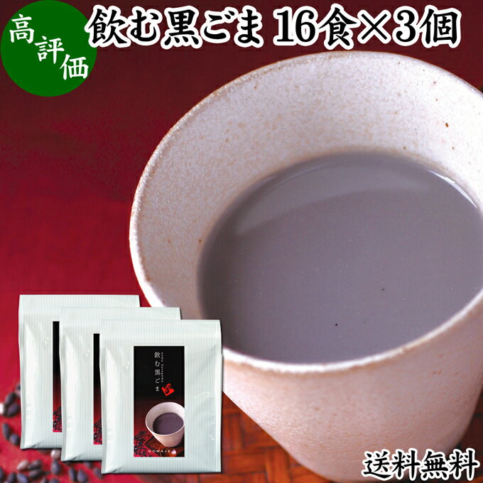 飲む黒ごま 16食×3個 黒ごま 黒豆 きな粉 黒ゴマ 黒胡麻 きなこ 送料無料 黒大豆 粉末 黒糖 ふんまつ きな粉 国産 北海道 ダイエット ファスティング セサミン アントシアニン ポリフェノール ビタミンE トコフェロール セレン リグナン カルシウム 鉄分 亜鉛 イソフラボン