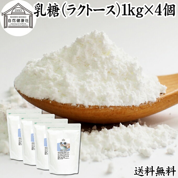 乳糖 1kg 4個 ラクトース オリゴ糖 粉末 無添加 100％ パウダー 業務用 送料無料 サプリ サプリメント 母乳 乳酸菌 ビフィズス菌 善玉菌 プロバイオティクス プレバイオティクス 菌活 腸活 腸…